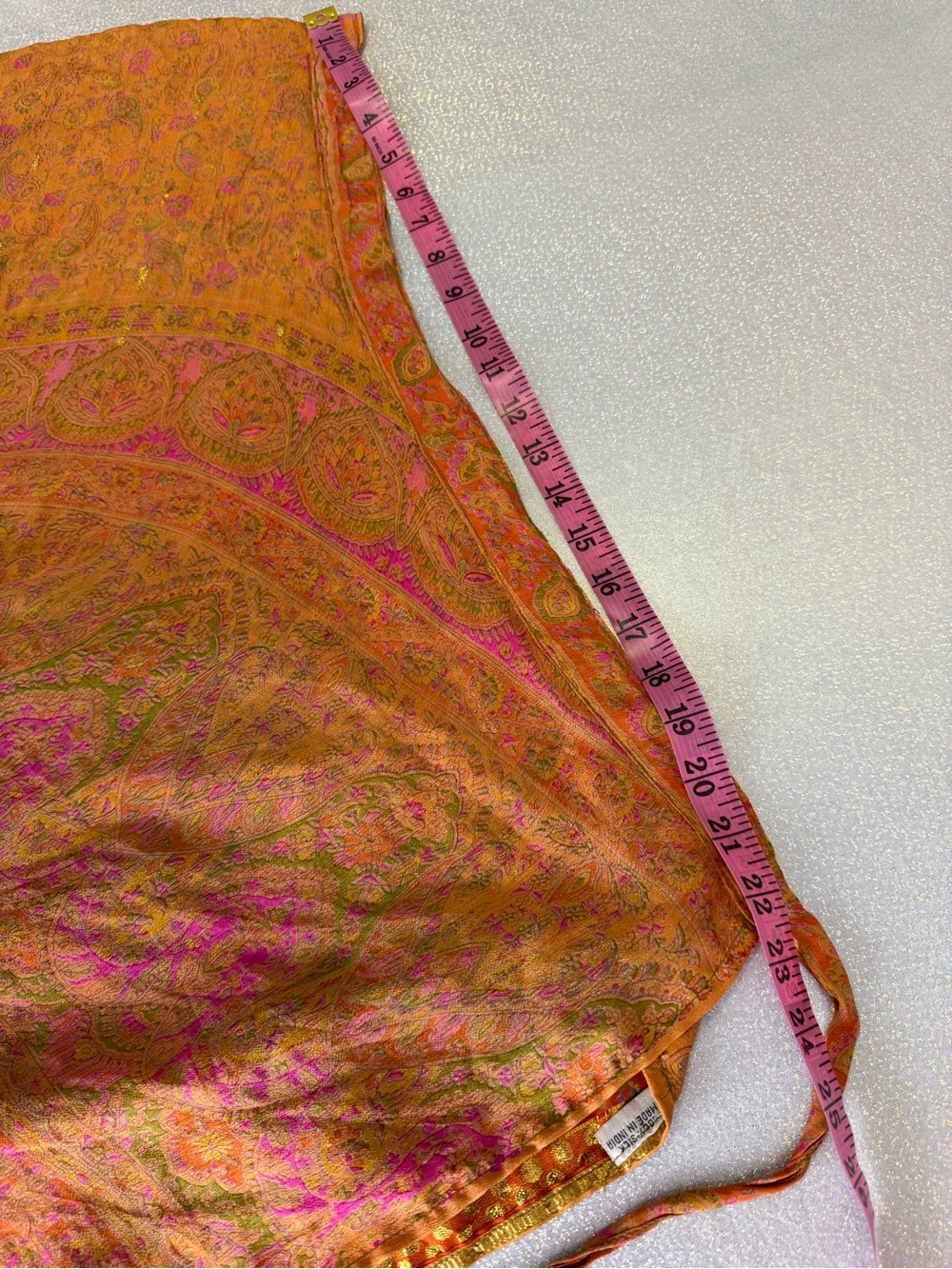 Silk skirt tie up paisley shiny goldBohemian Orange Floral Wrap Skirt - Picture 12 of 14